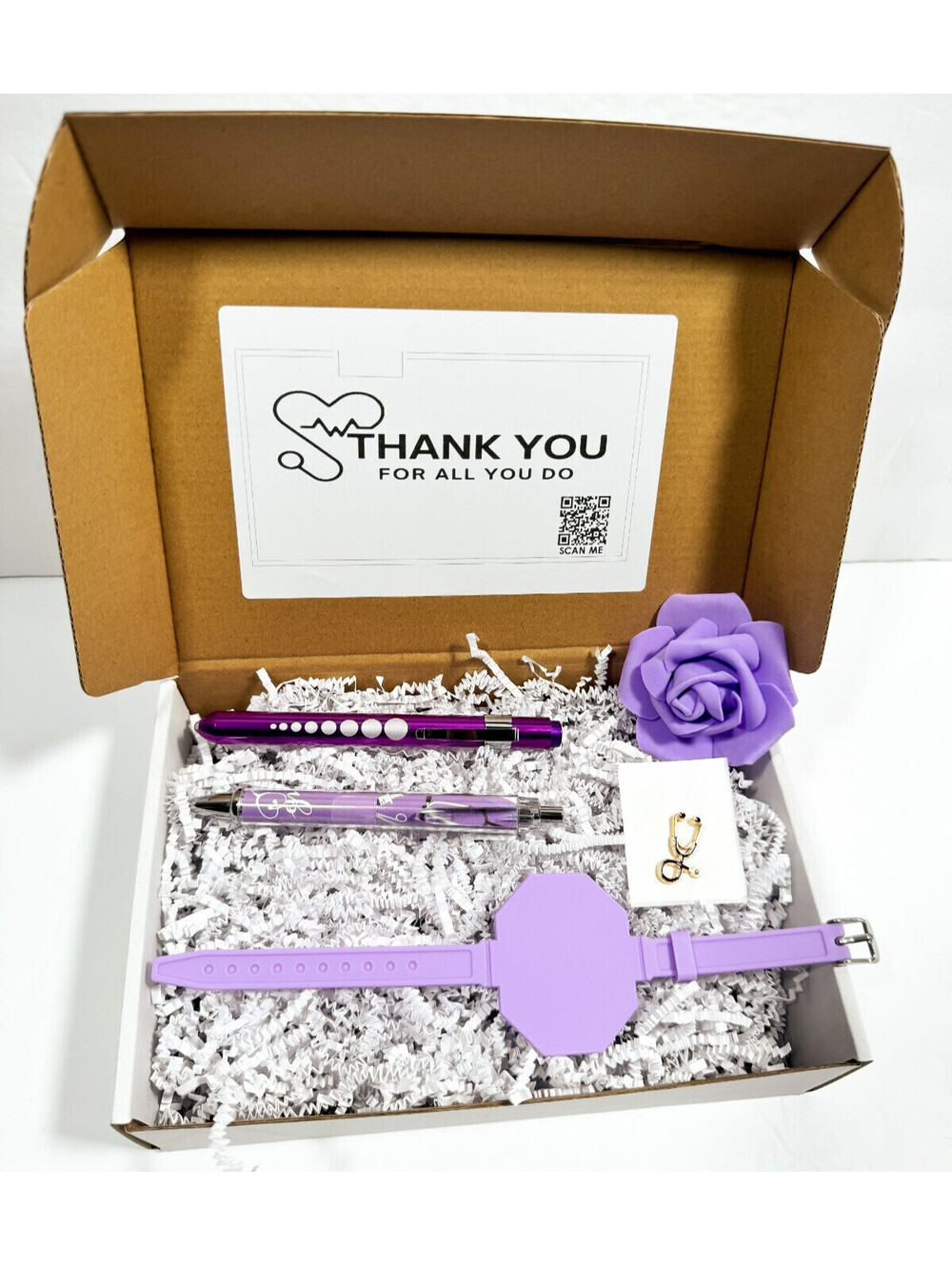 Nurses Gift Box with Personalized Items and Nurse-Themed Pin